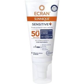 Sunnique Sensitive+ Fluido Protector SPF 50+ de Ecran
mejores protectores solares para piel con rosácea